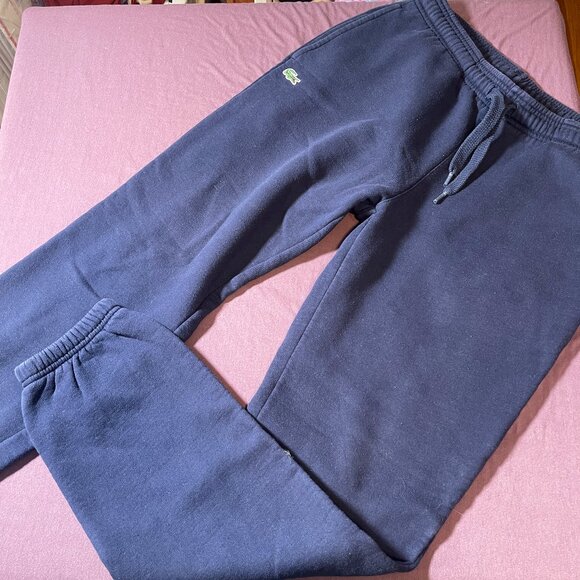 Lacoste Other - Lacoste Sport Navy Blue thick Cozy Sweatpants pockets drawstrings - Size Medium